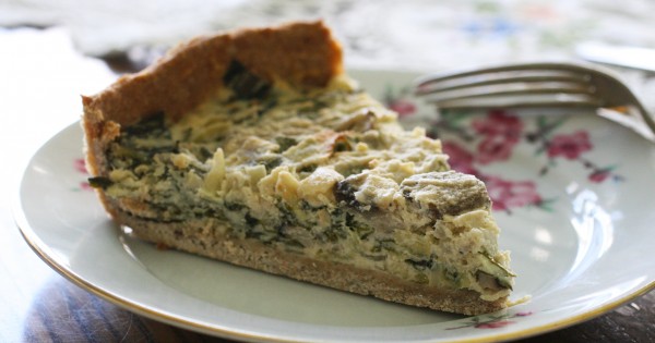 פאי פטריות תרד וכרישה בקרם טופו וקשיו