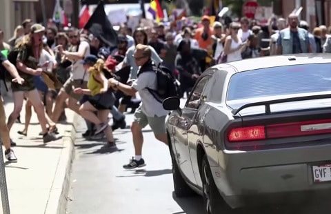 אירוע הדריסה בשרלוטסוויל, השנה. צילום מסך: יוטיוב