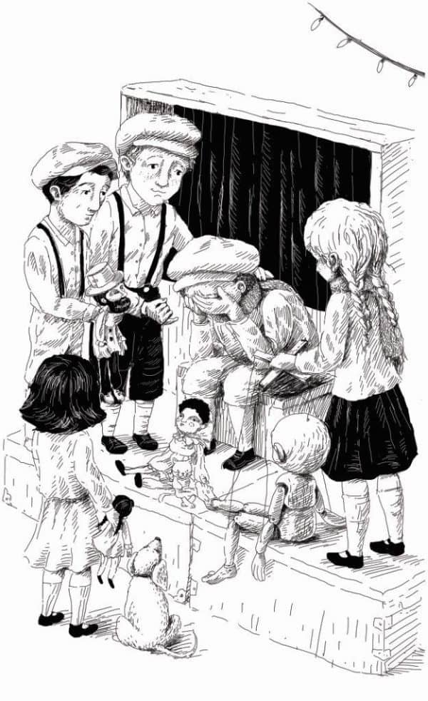 מתוך הספר תאטרון הילדים מאת שלומית הרטמייר, איור ענבל אבן 