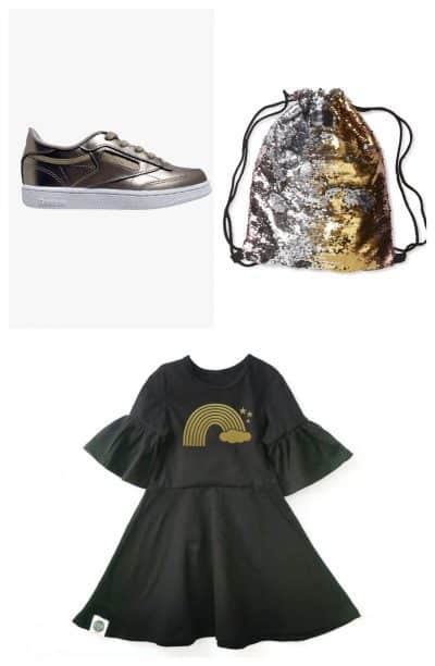 תיק: פלמינגו קידס, 129 ש'ל; נעליים: ריבוק (מהאתר של גולף), 165 שקל; שמלה: KID A, מחיר: 49 שקל