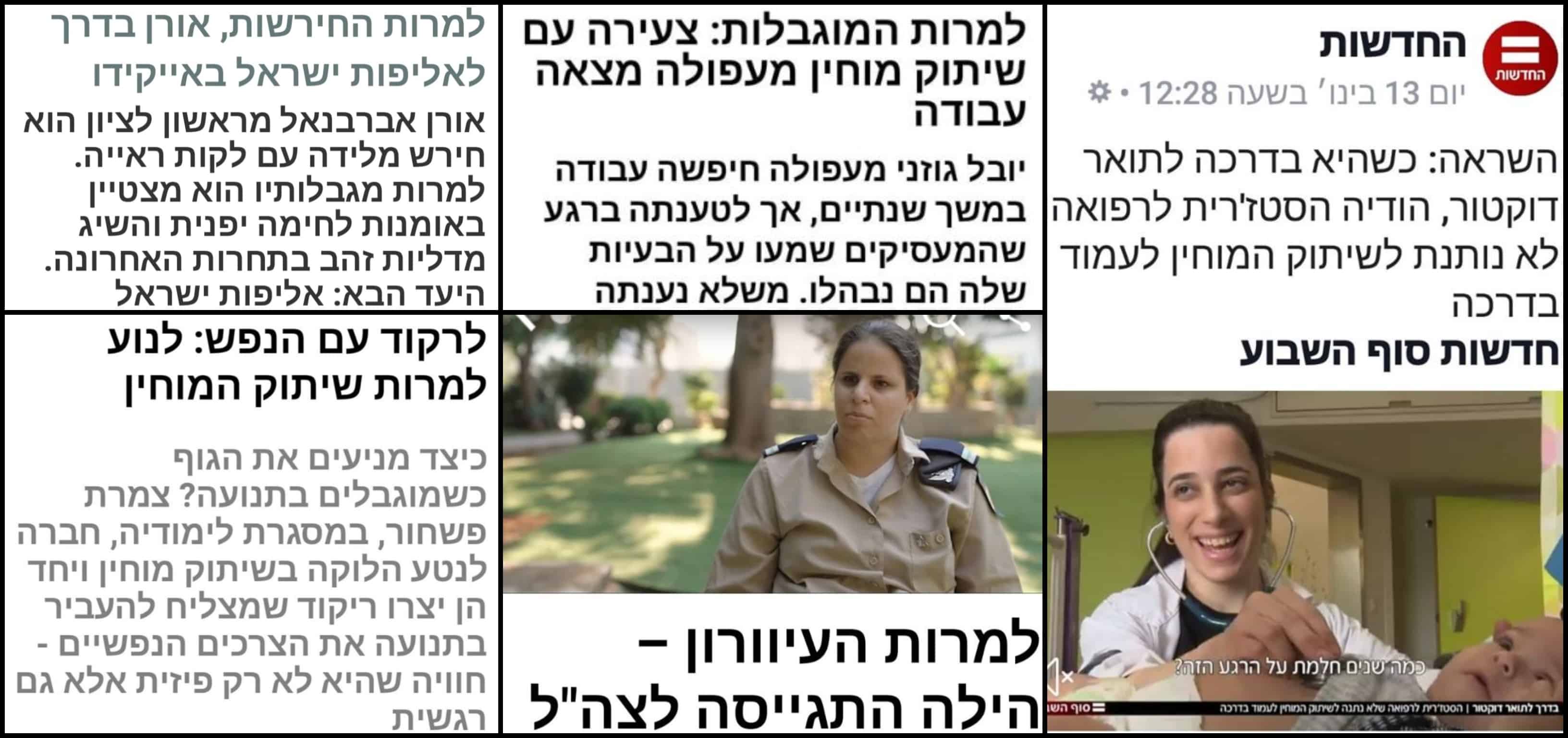 כתבות מהתקופה האחרונה. צילומי מסך מאתרים שונים באדיבות נצן אלמוג