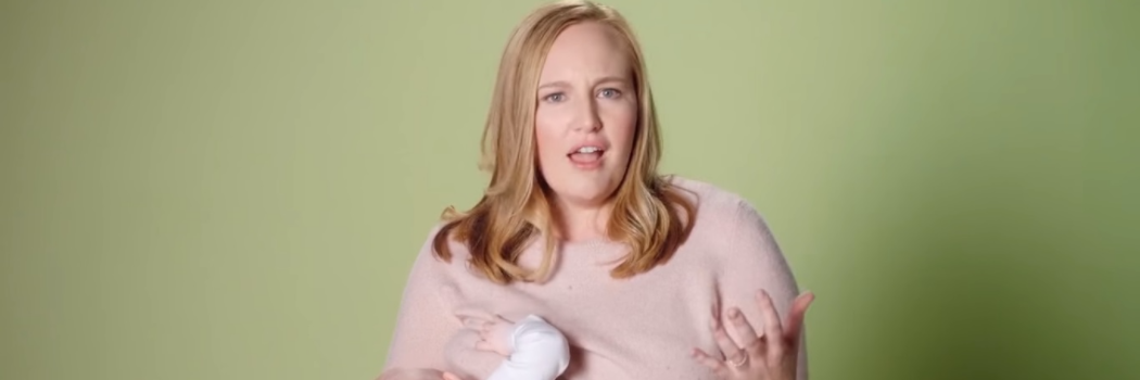 מניקה בזמן קמפיין בחירות. צילום מסך