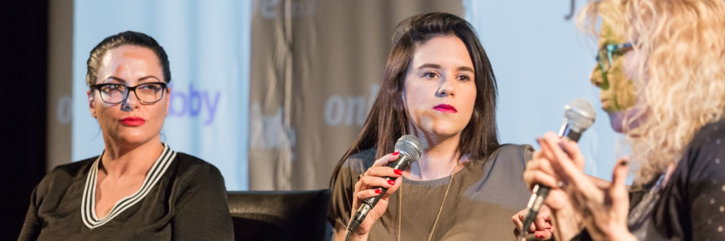 אמילי עמרוסי, רחל טבת ויזל ואושרית נברה בפאנל "לא נאלמות ולא נעלמות". צילום: בני גם זו לטובה