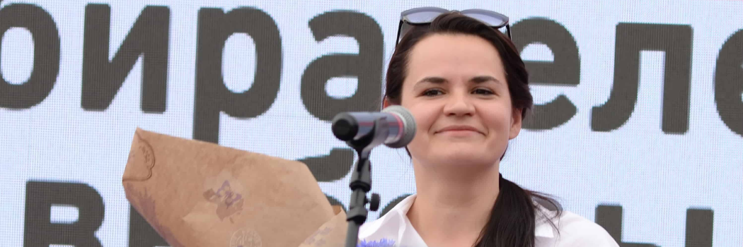 סבטלנה טיחונובסקיה המועמדת בבחירות מול לושנקו בבלארסו